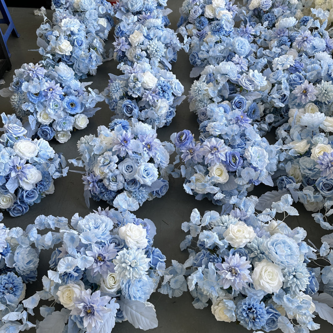Baby Blue & White Premium Flower Ball - 1076