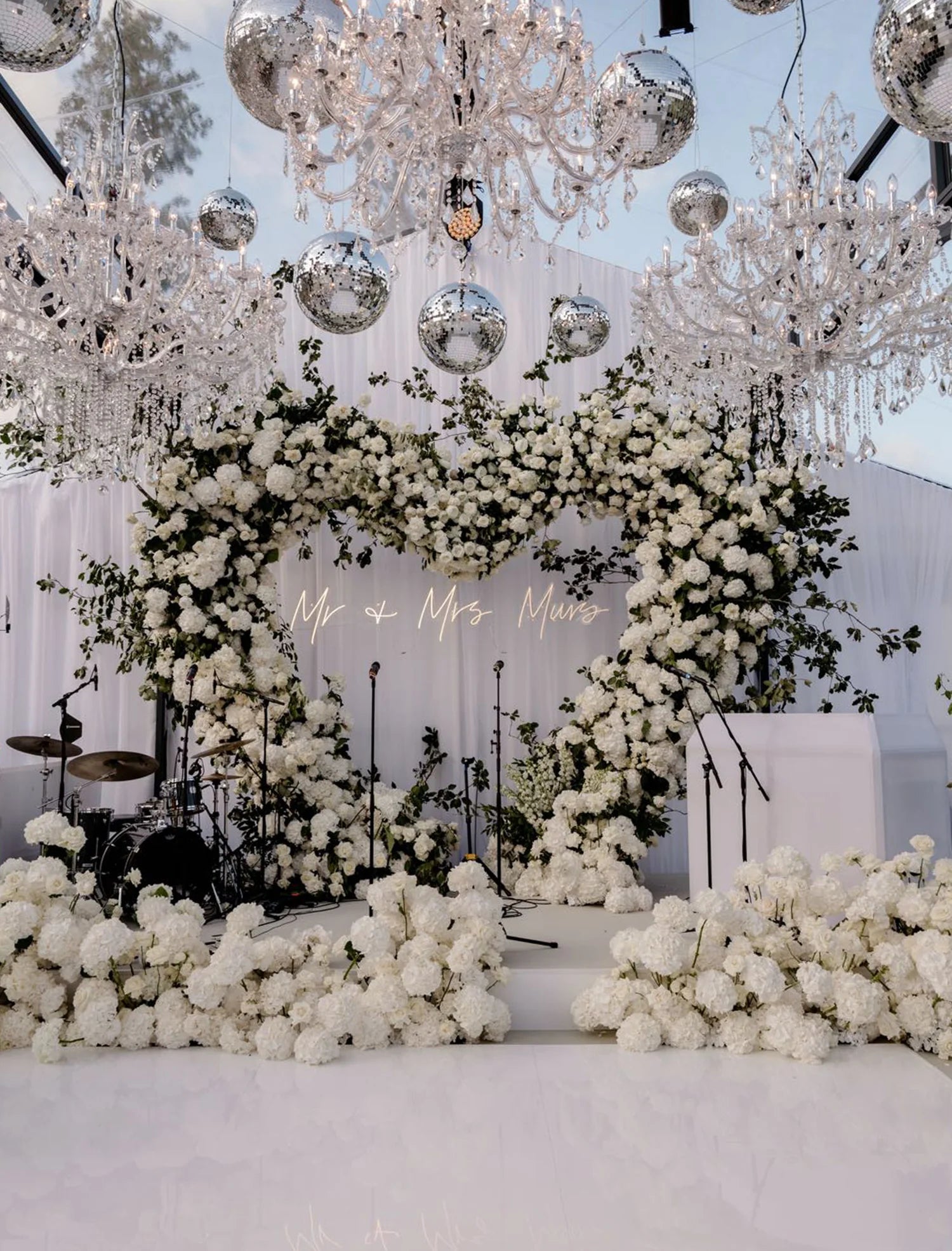 Deluxe Premium White Greenery Heart Arch - 4926
