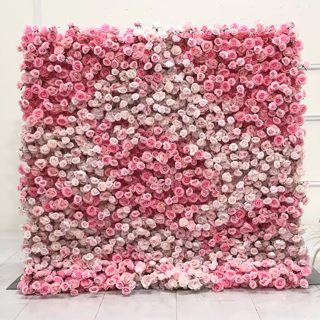 All Pink Wild Rose Premium Flower Wall - 028