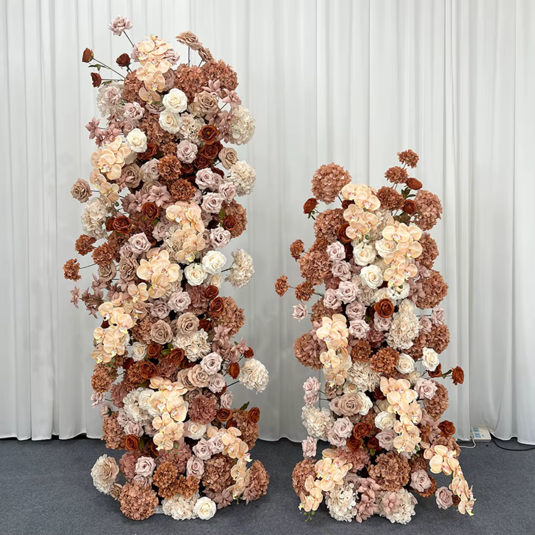 Cream, Brown and Tan Premium Flower Arch Set - 4590