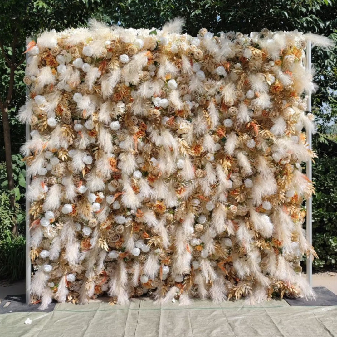 Pampas Tan and Cream Wild Rose Premium Wall - 082