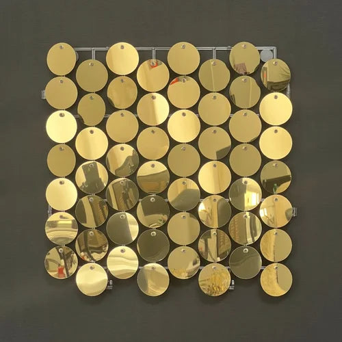 Light Gold Classic Circle Mirror Shimmer Wall - 4010