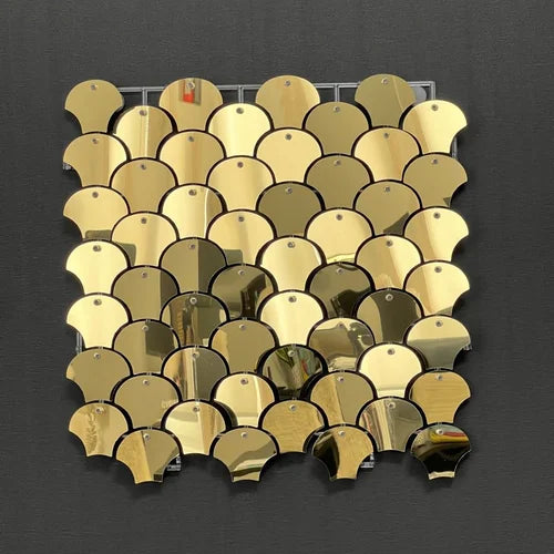 Light Gold Classic Shell Mirror Shimmer Wall - 4012
