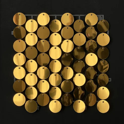 Gold Classic Circle Mirror Shimmer Wal - 4006