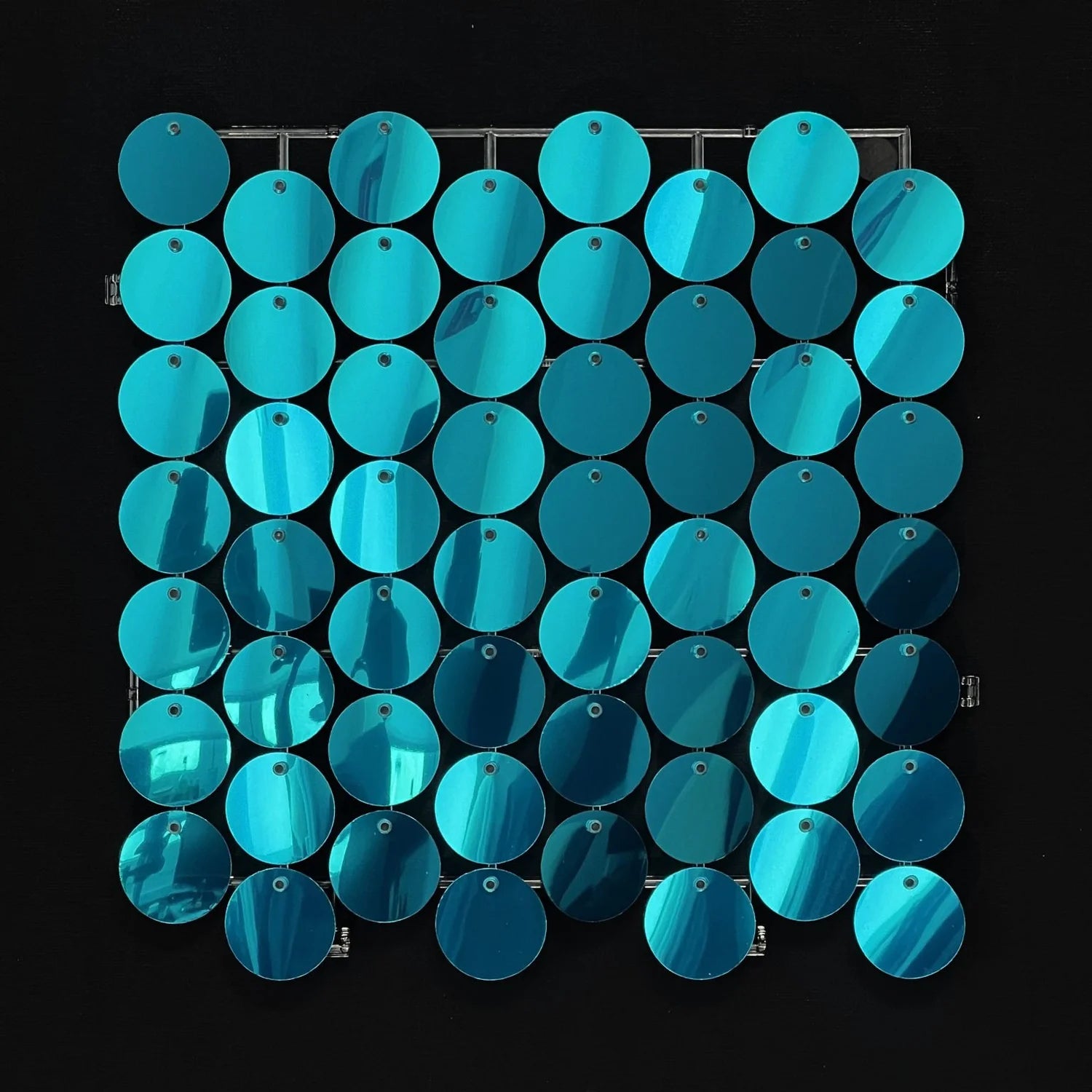 Light Blue Classic Circle Mirror Shimmer Wall - 4014