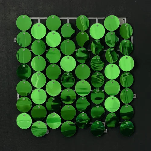 Light Green Classic Circle Mirror Shimmer Wall - 4022