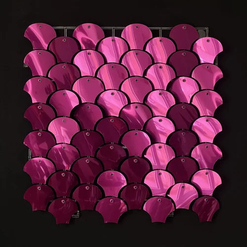 Magenta Classic Shell Mirror Shimmer Wall - 4040