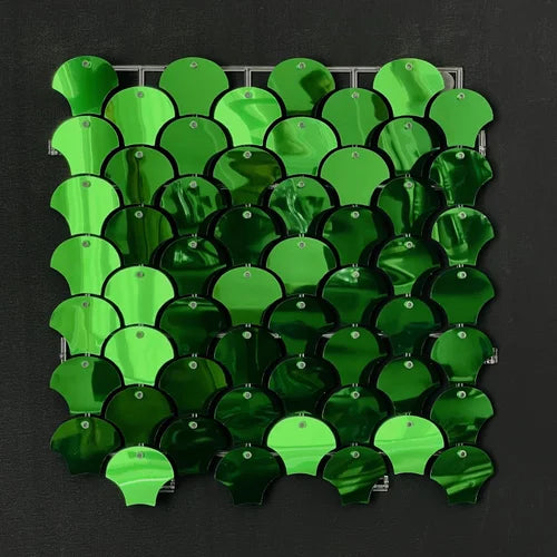 Light Green Classic Shell Mirror Shimmer Wall - 4024