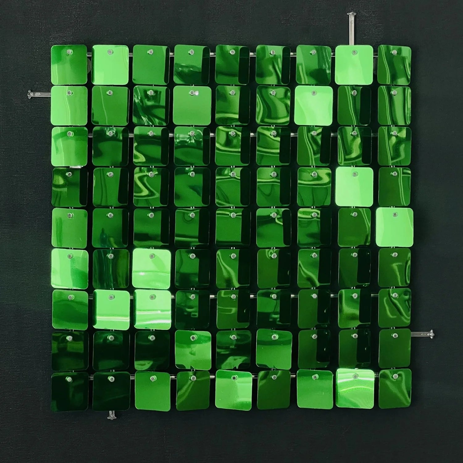 Light Green Classic Square Mirror Shimmer Wall - 4021