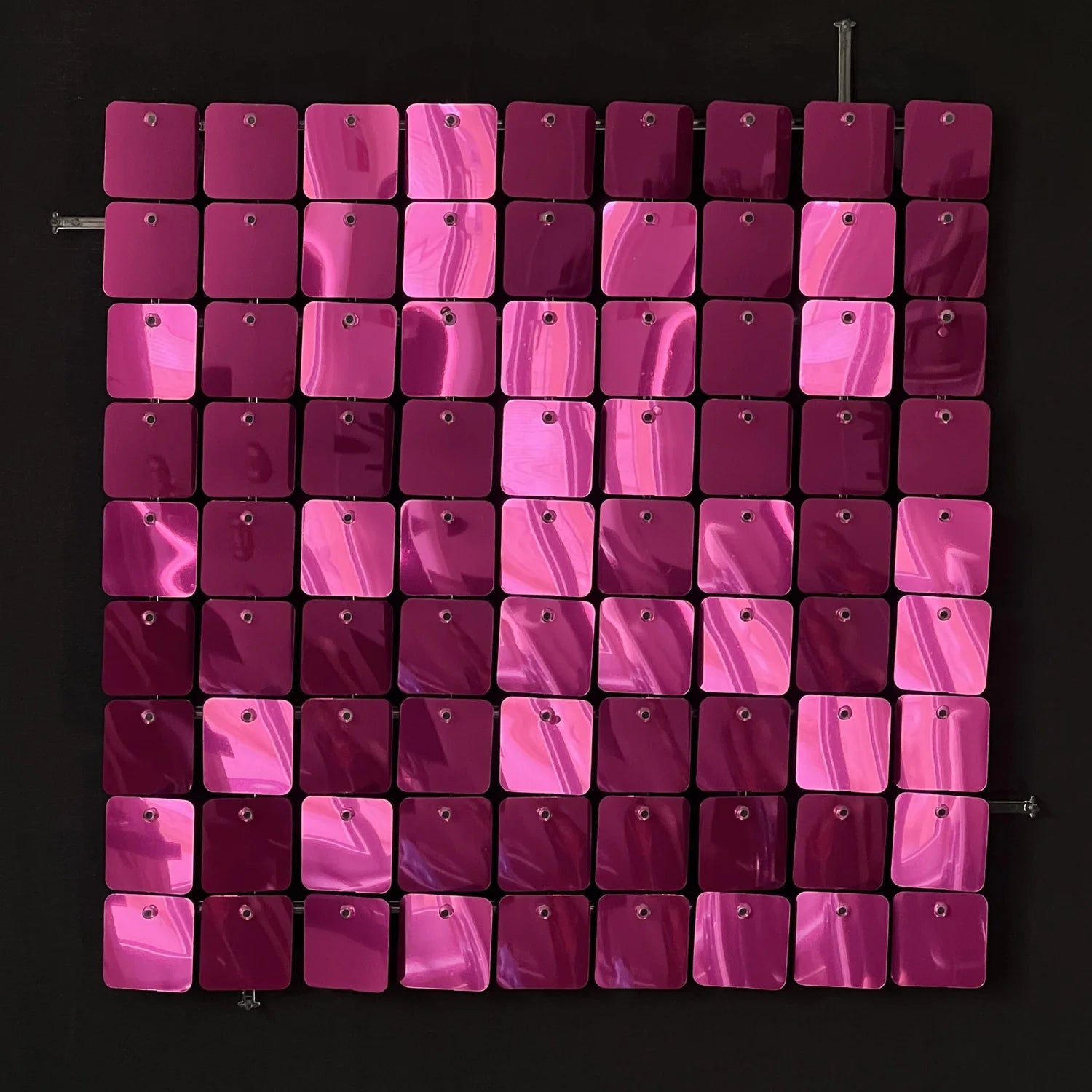 Magenta Classic Square Mirror Shimmer Wall - 4037