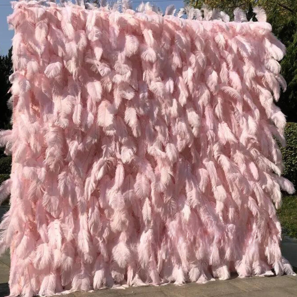 Light Pink Feather Wall - 075