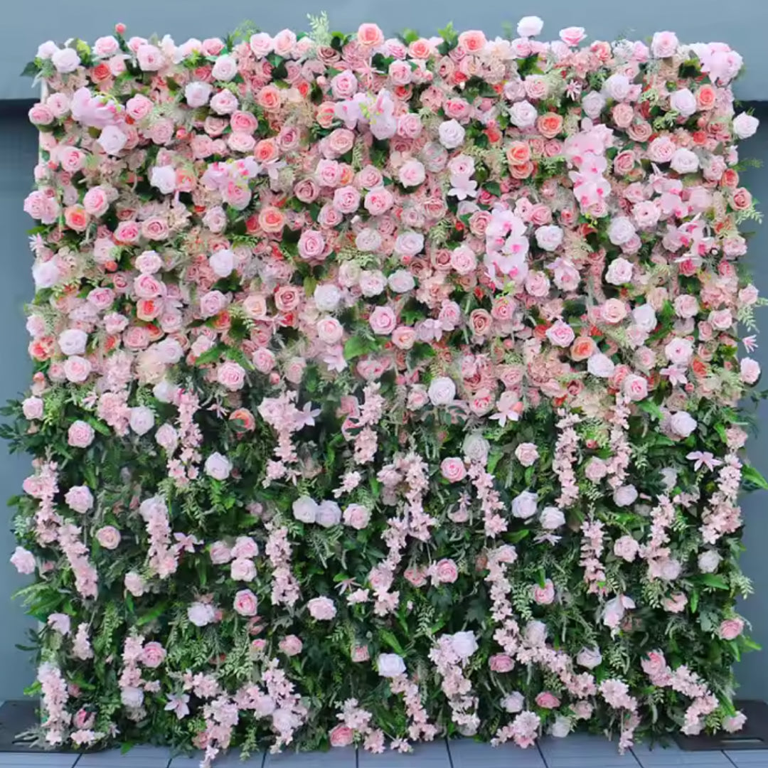 Dripping Light Pink Premium Flower Wall - 143