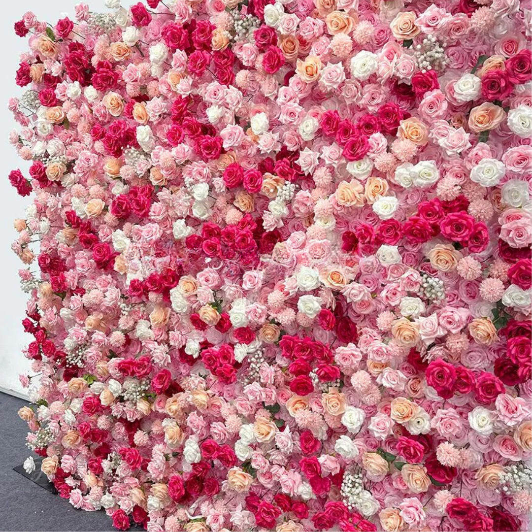 Pink, White and Peach Premium Flower Wall - 206