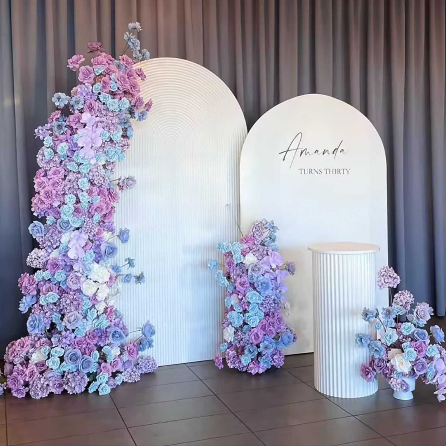 Purple, Blue and White Premium Floral Flower Arch - 4547