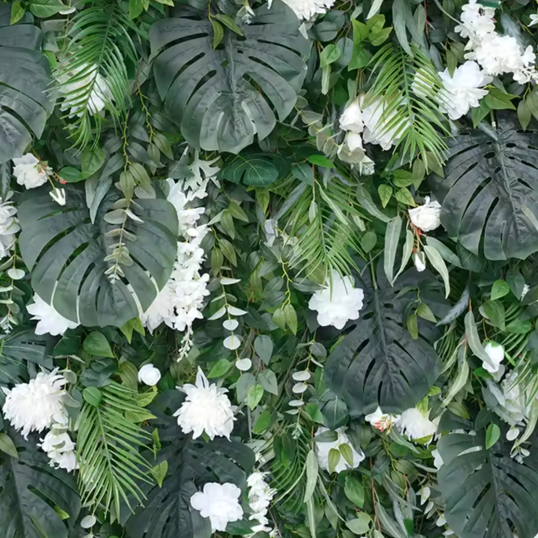 White Rose Jungle Greenery Premium Flower Wall - 506
