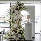 White, Cream, Brown Greenery Premium Floral Flower Arch - 4551