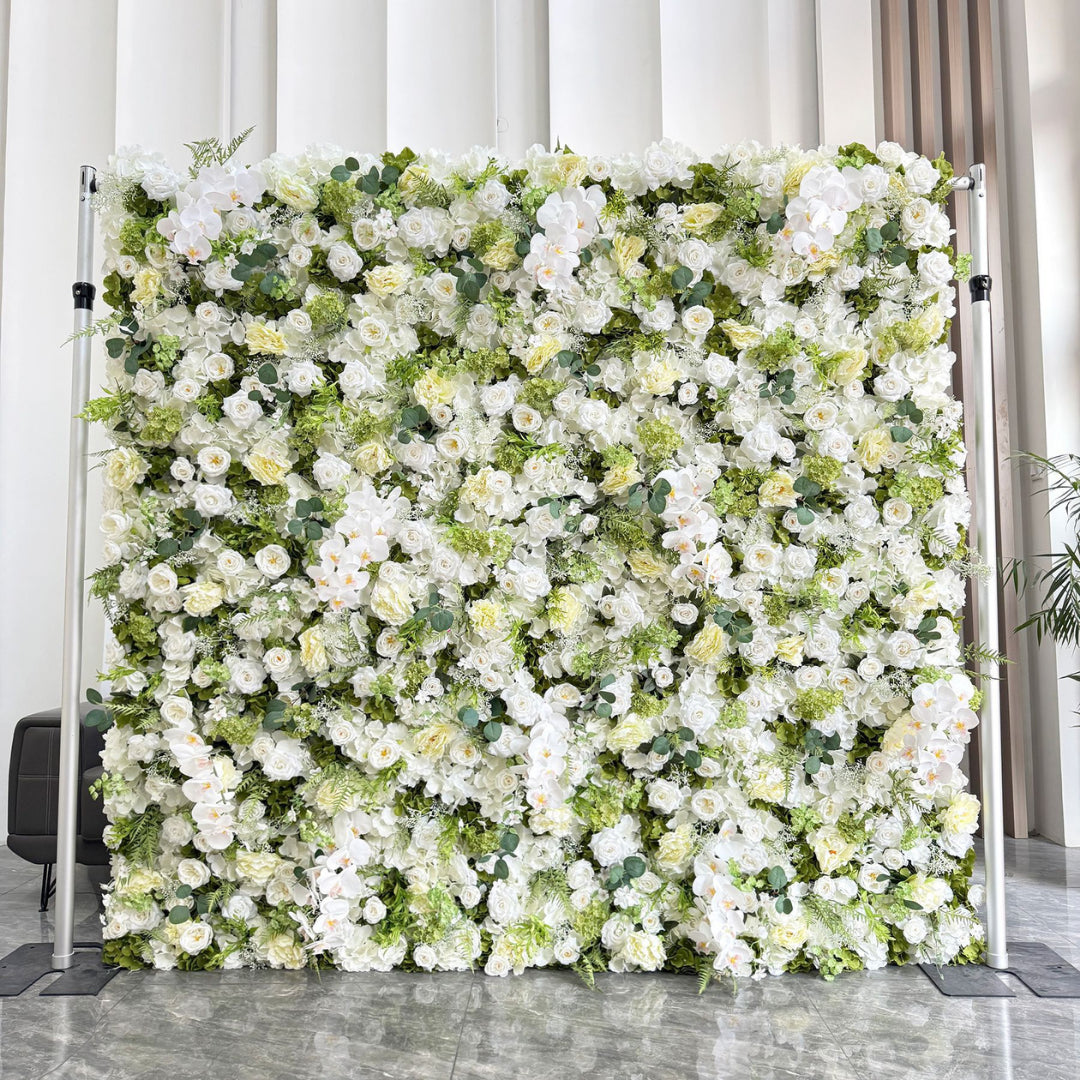 White Ivory Greenery Premium Flower Wall - 272