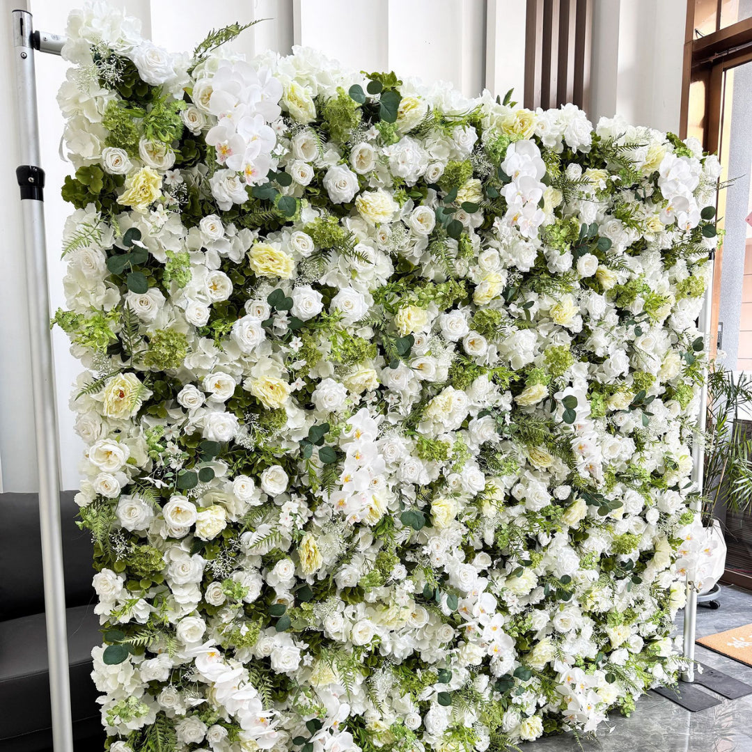 White Ivory Greenery Premium Flower Wall - 272
