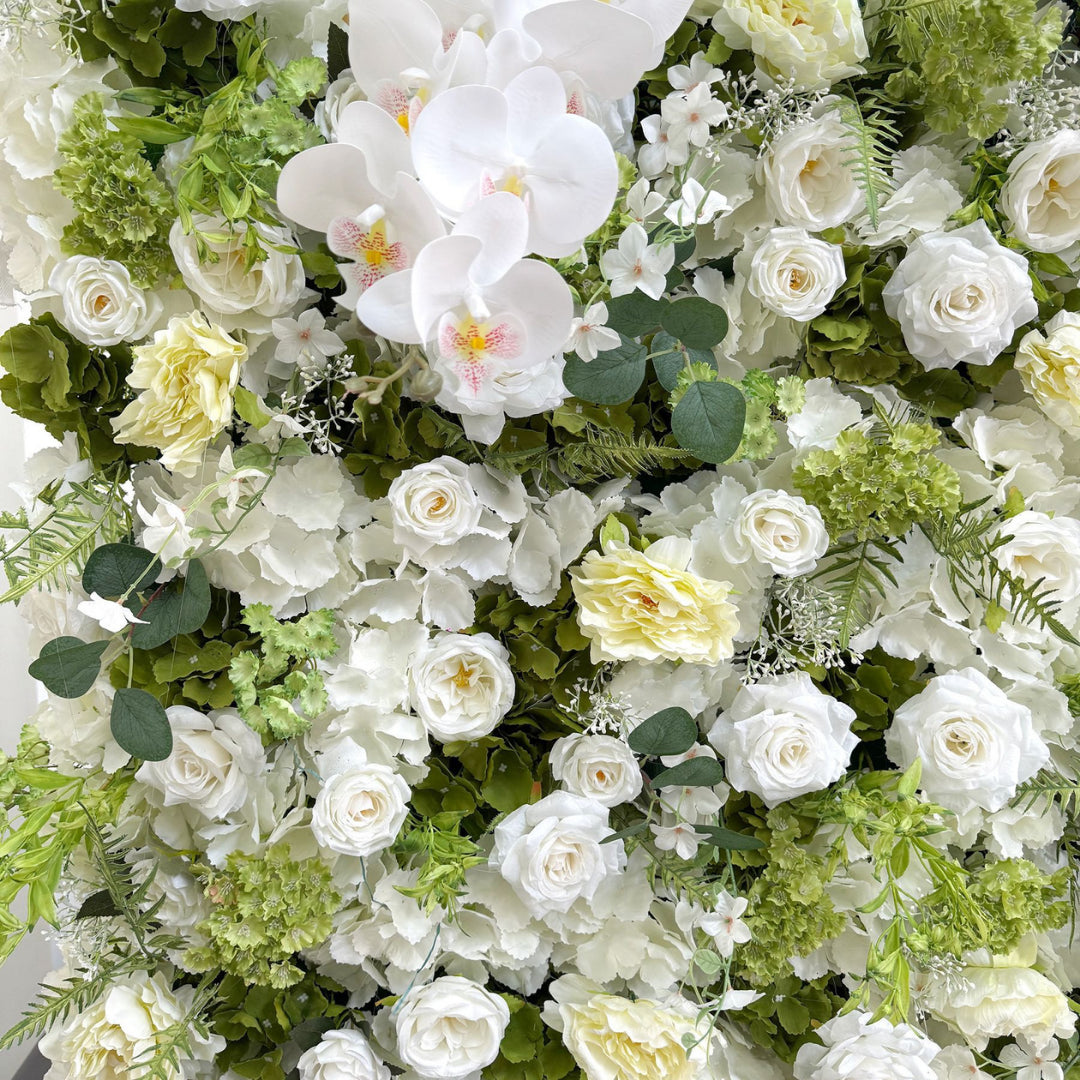 White Ivory Greenery Premium Flower Wall - 272