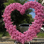 Pink Premium Wild Rose Floral Heart Arch - 4911