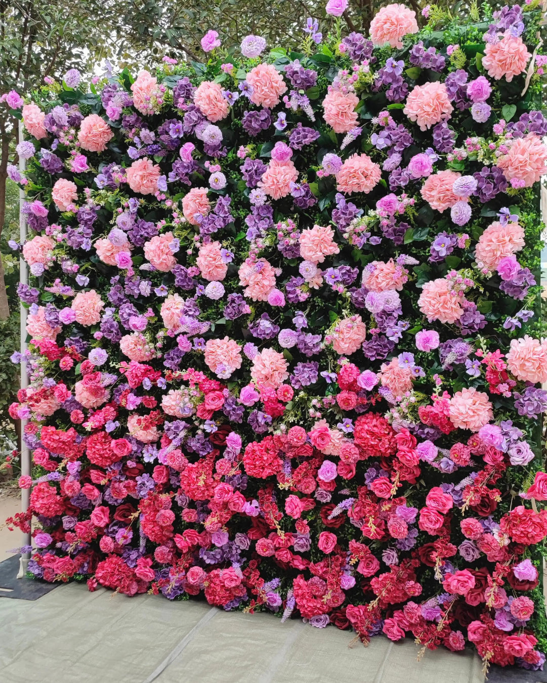 Purple & Pink Wild Hydrengea Premium Flower Wall - 223