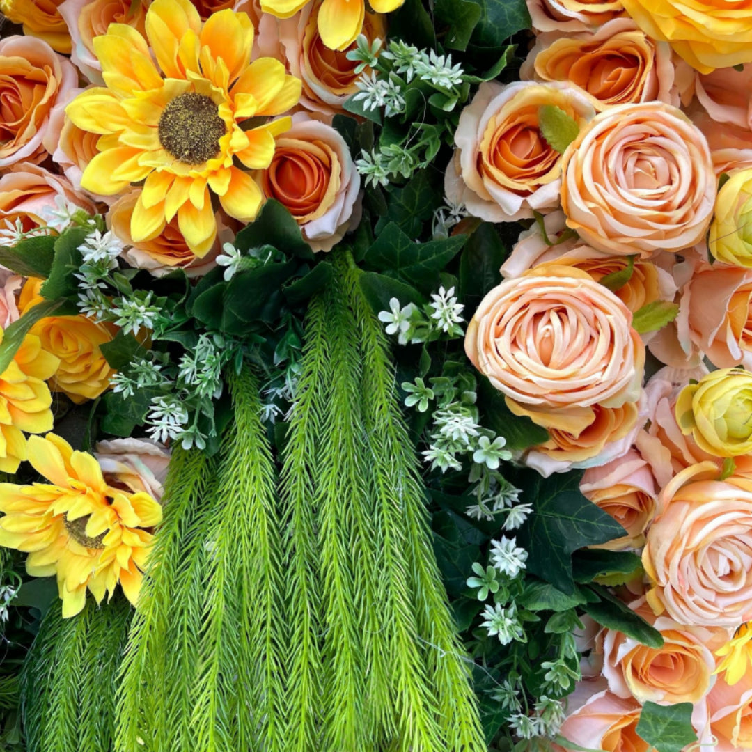 Rainbow Rose Premium Flower Wall - 100