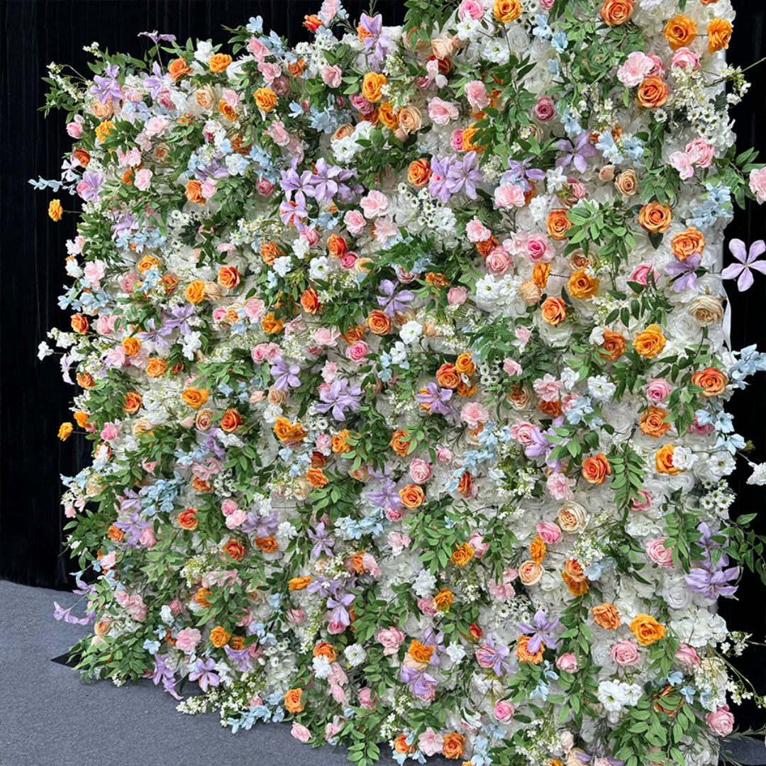 Pink, Purple, Orange and White Premium Flower Wall - 274
