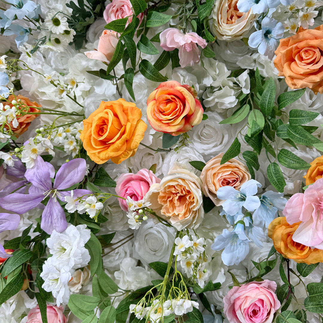Pink, Purple, Orange and White Premium Flower Wall - 274