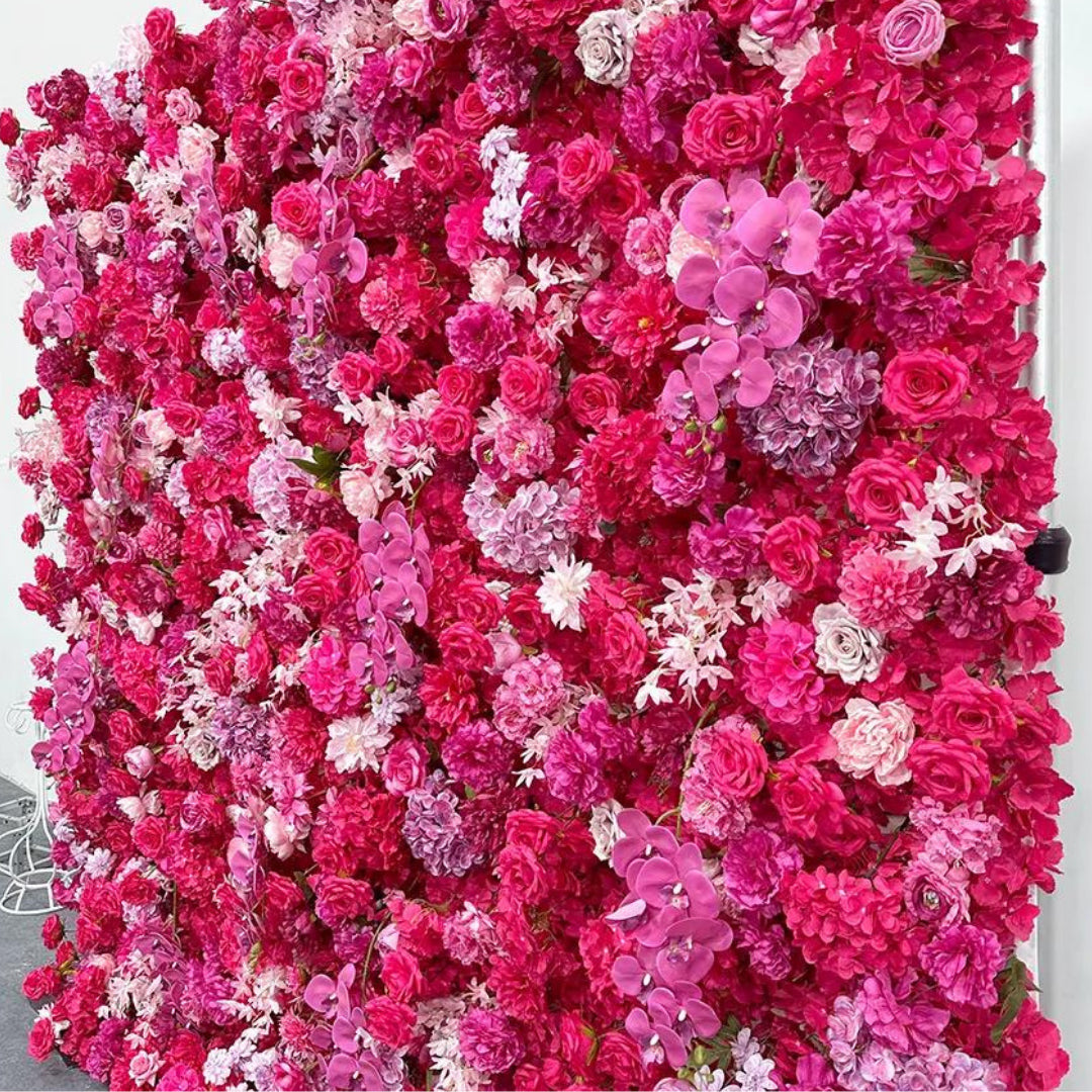 Dripping Bright Pink and Light Pink Premium Flower Wall - 209