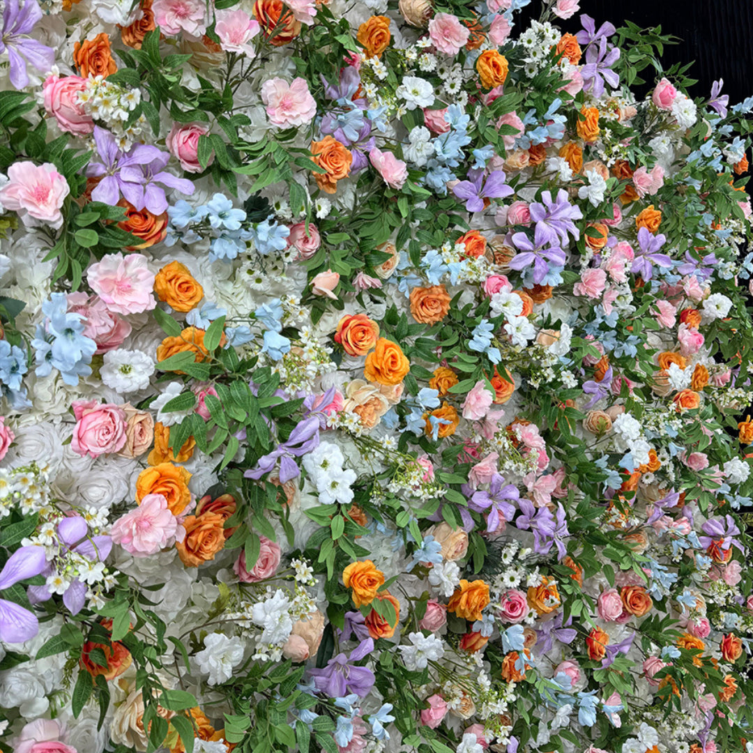 Pink, Purple, Orange and White Premium Flower Wall - 274