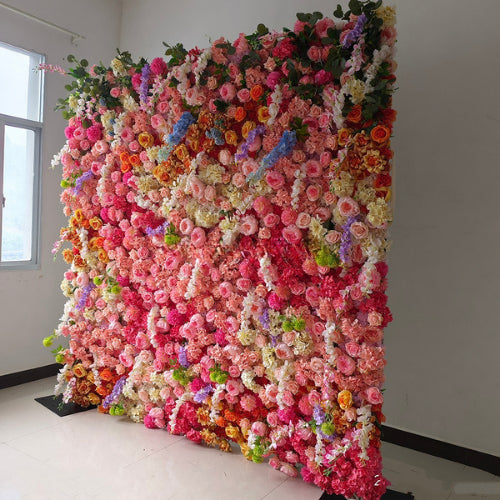 Dripping Pink, Blue, Orange and Green Premiun Flower Wall - 252