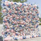 Pink, Blue & White Premium Flower Wall - 156