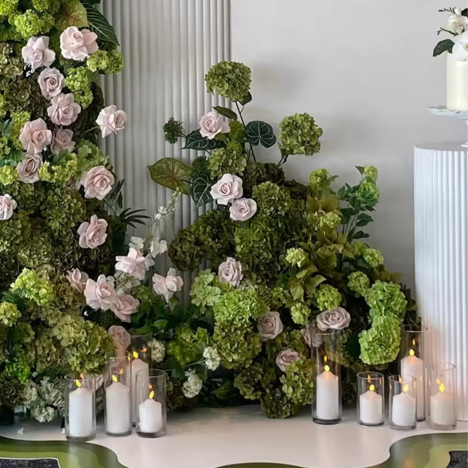 Deluxe Pink Rose Greenery Premium Floral Flower Arch - 4556