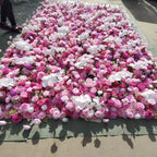 Dripping White, Hot Pink & Purple Premium Flower Wall - 141