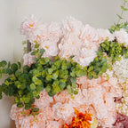 Dripping Pink, Green and Yellow Premium Flower Wall - 144