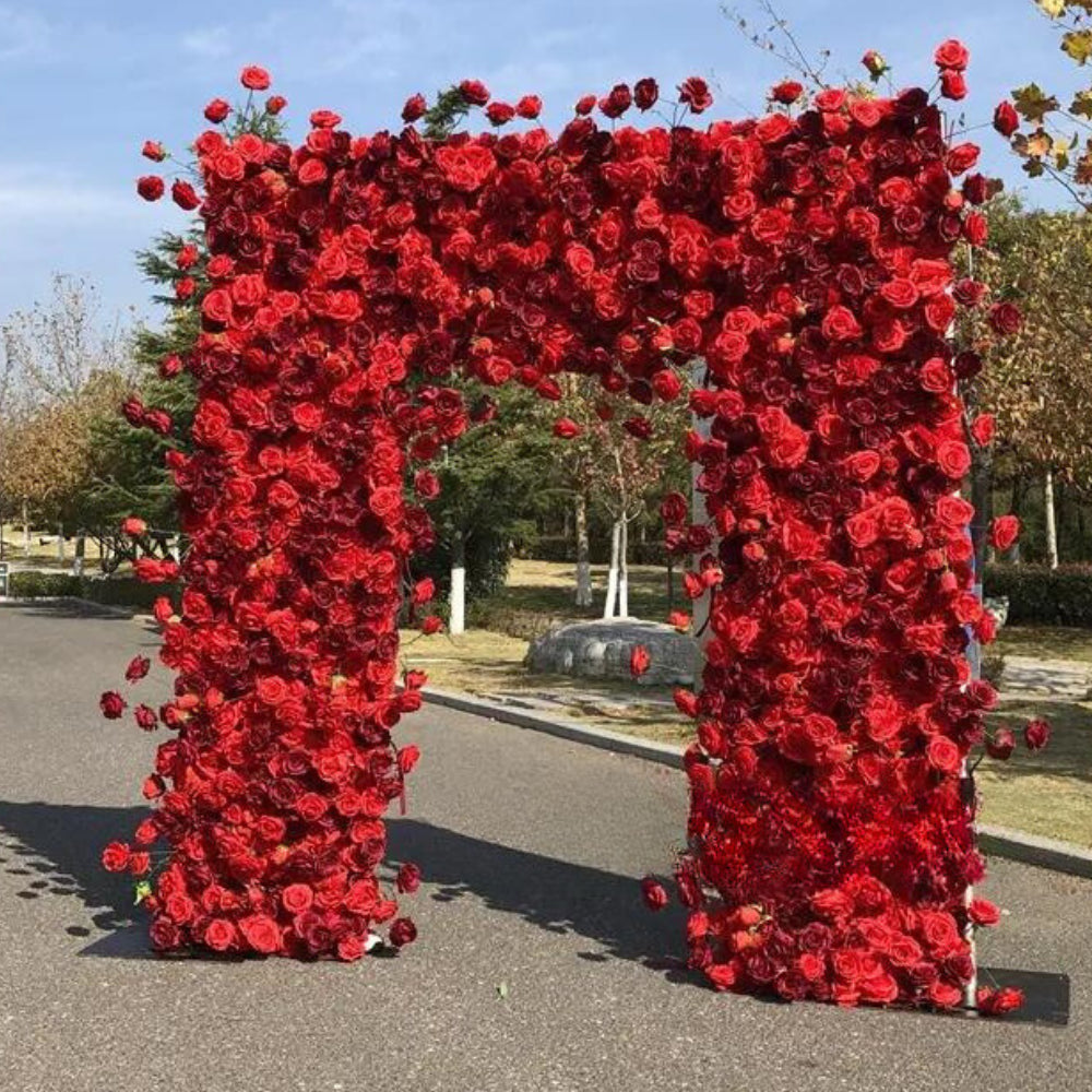 Red Wild Rose Floral Flower Square Arch - 5003