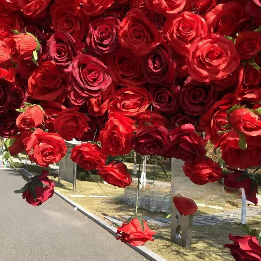 Red Wild Rose Floral Flower Square Arch - 5003