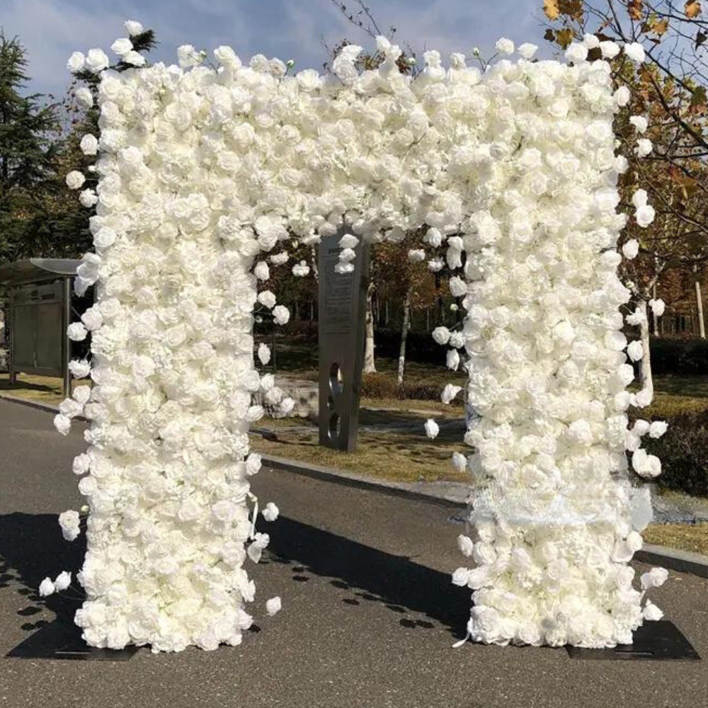 White Wild Rose Premium Floral Square Arch - 5001