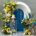 Yellow, Blue, White Premium Floral Flower Arch - 4559