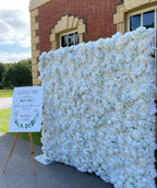 Classic White Rose Hydrenga Flower Wall - 001