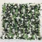 Dripping White Rose Greenery Premium Flower Wall - 138
