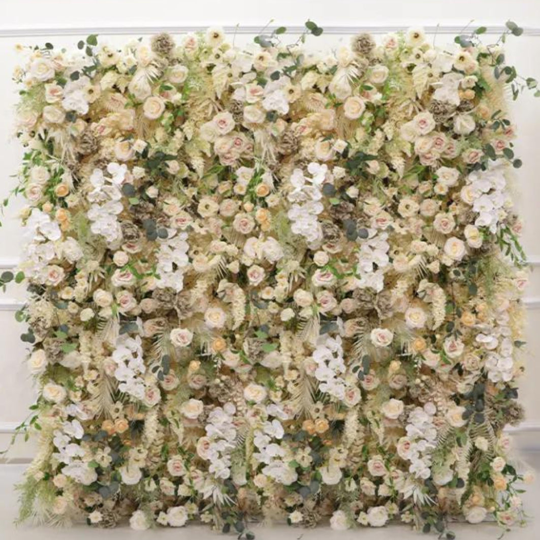 Into the Meadow Yellow Cream Rose Flower Wall - 050
