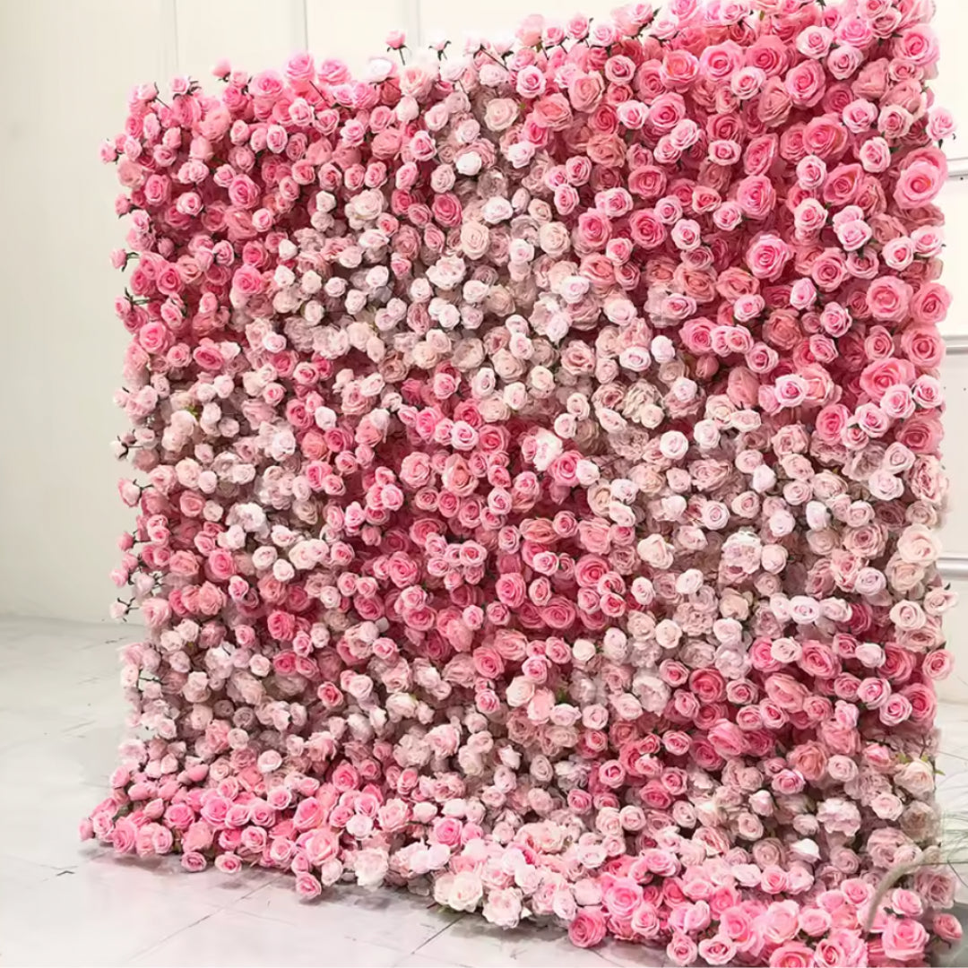 All Pink Wild Rose Premium Flower Wall - 028