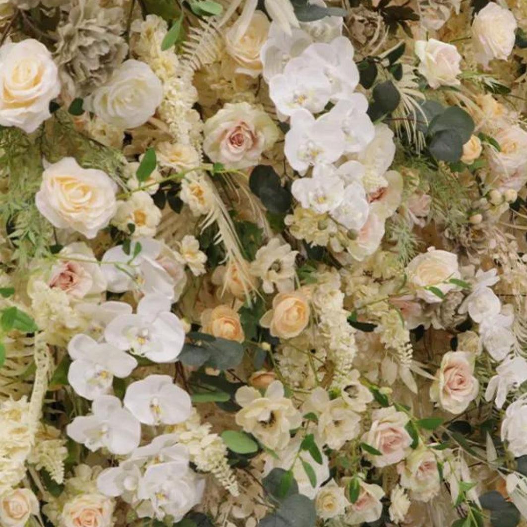 Into the Meadow Yellow Cream Rose Flower Wall - 050