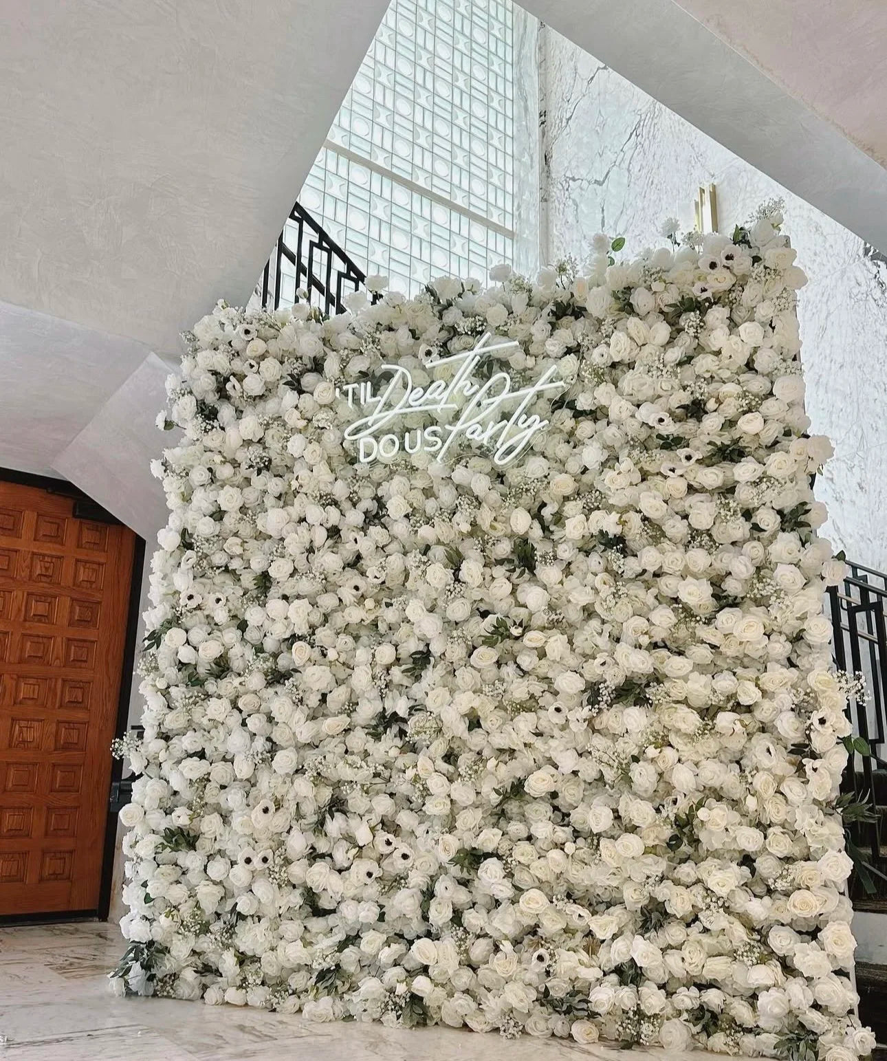 White Greenery Mini Sunflower Premium Flower Wall - 251