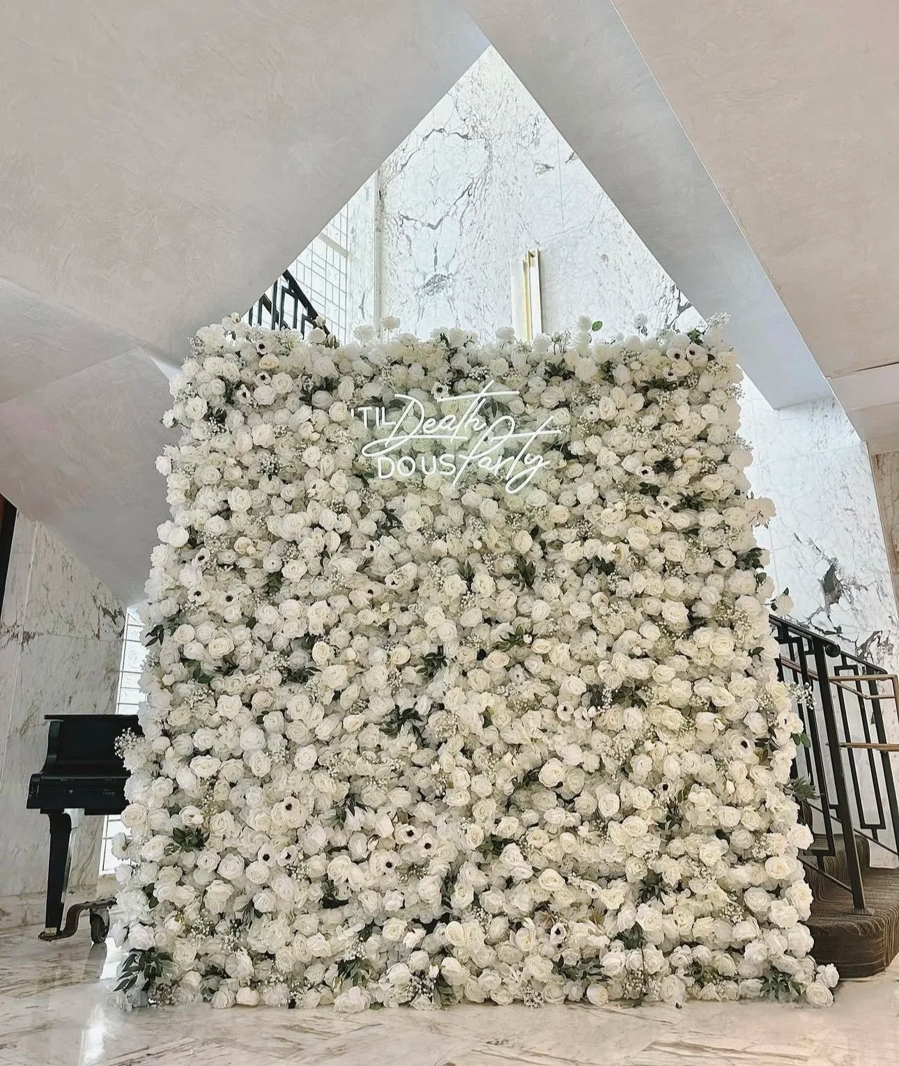 White Greenery Mini Sunflower Premium Flower Wall - 251