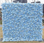 Light Blue Rose & Babys Breath Flower Wall - 334