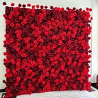 Deluxe Dark & Bright Red Rose Flower Wall - 027