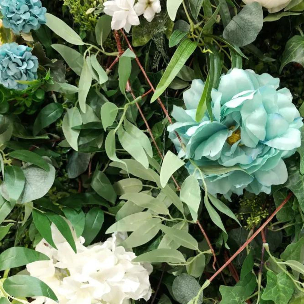 Into The Meadow Greenery Blue Rose Flower Wall - 055