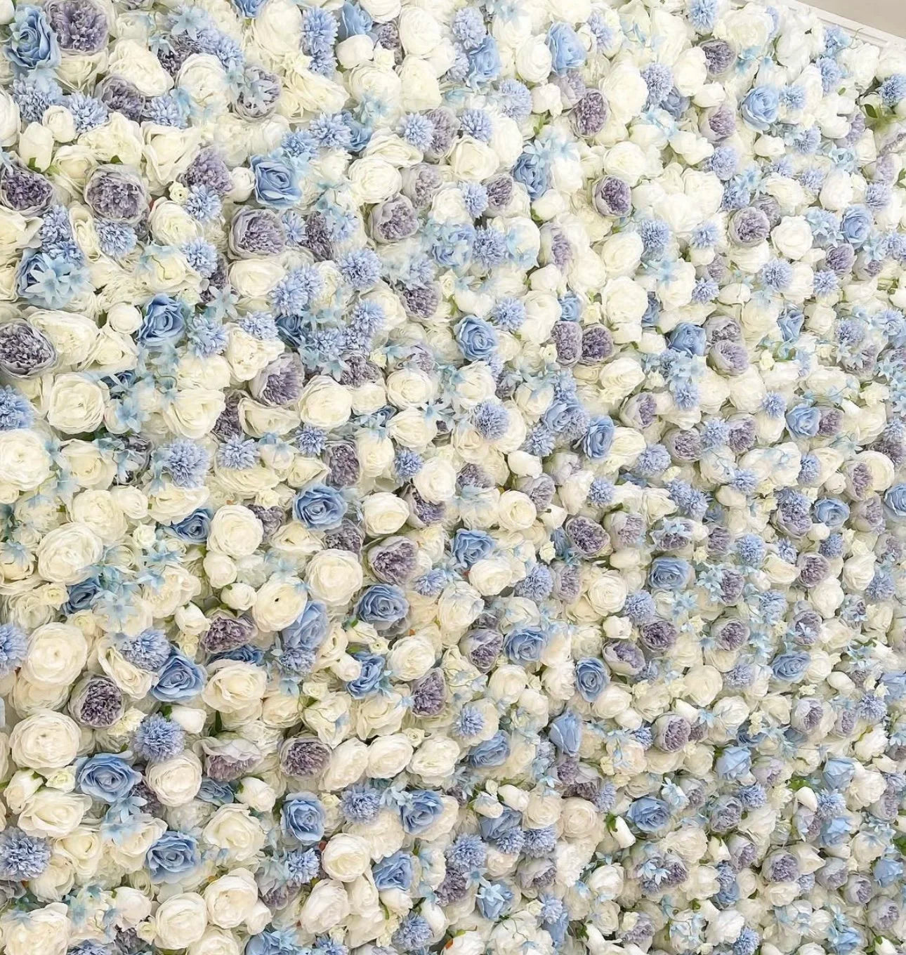 Blue, White and Purple Wild Rose Premium Flower Wall - 226